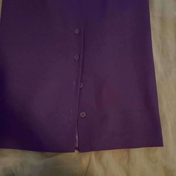 Vintage Purple Wool Pencil Skirt - Picture 7 of 8